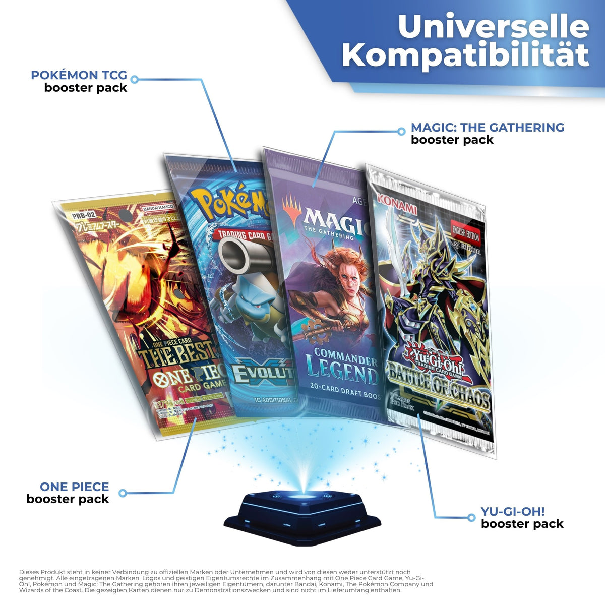 Passend für Booster von Pokémon, Magic, One Piece und Yu-Gi-Oh!