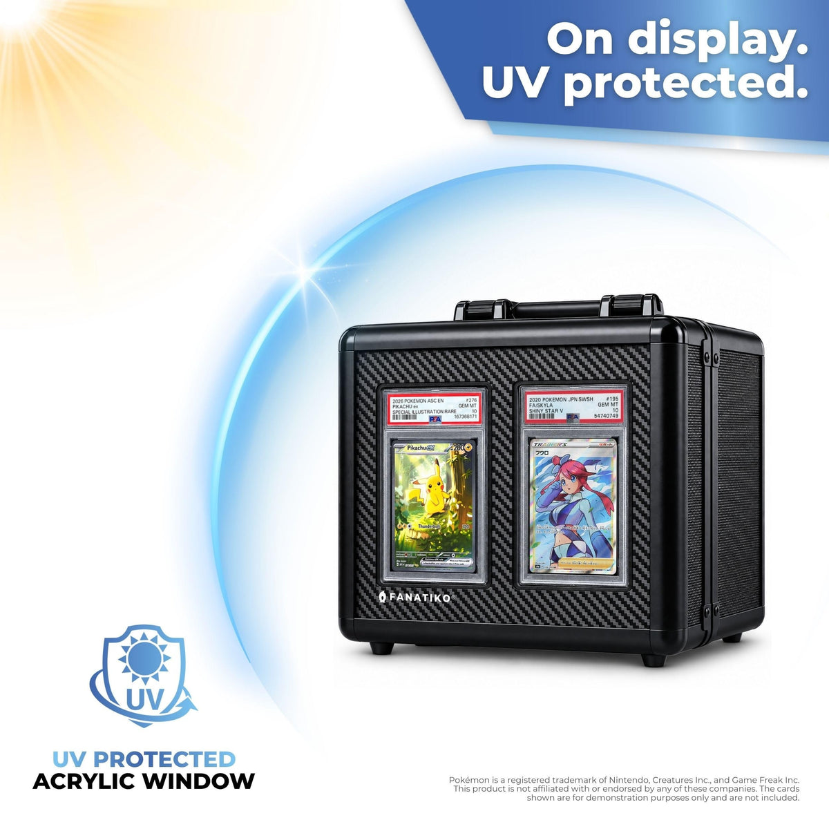 Acrylic display window on the card case lid