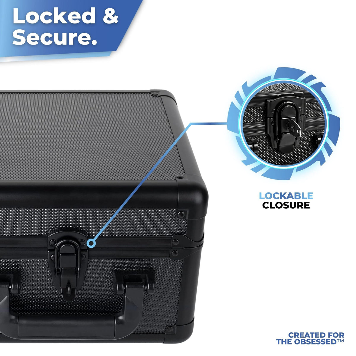 Lockable closure on the aluminium card case