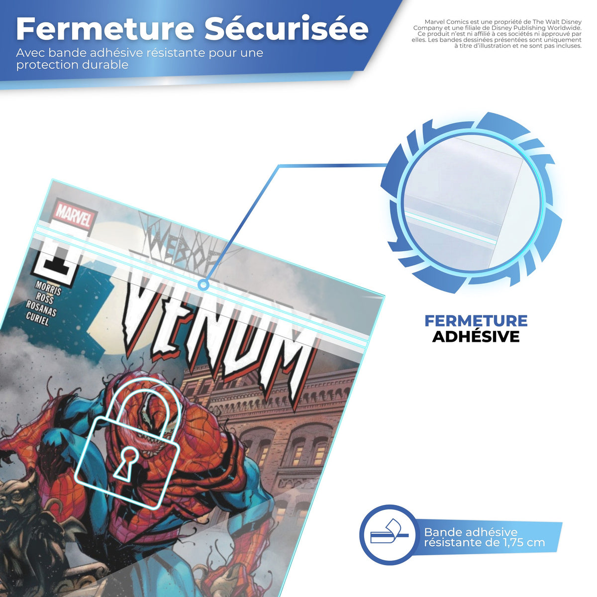 Fermeture adhésive solide pour une protection durable