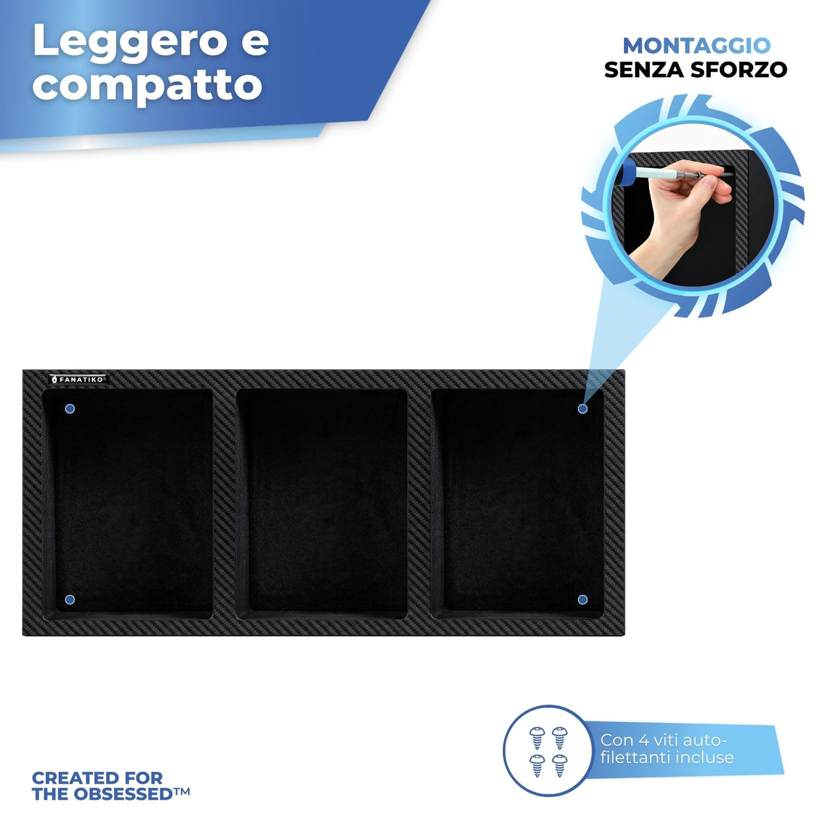 Montaggio a parete con viti incluse