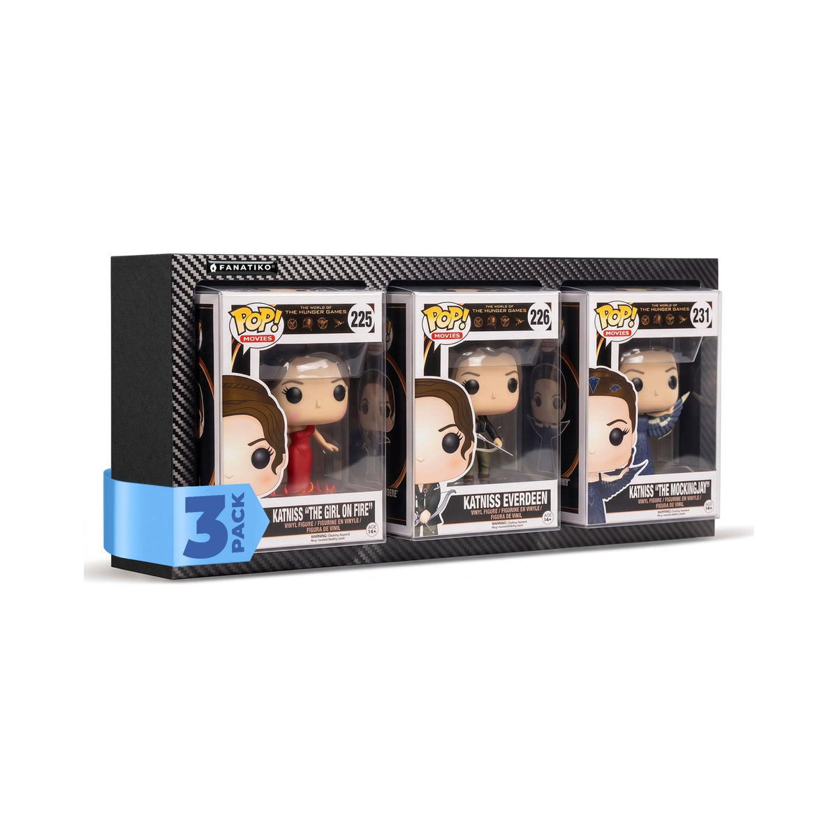 3-pack of Fanatiko wall displays for 3 boxed Funko Pop figures