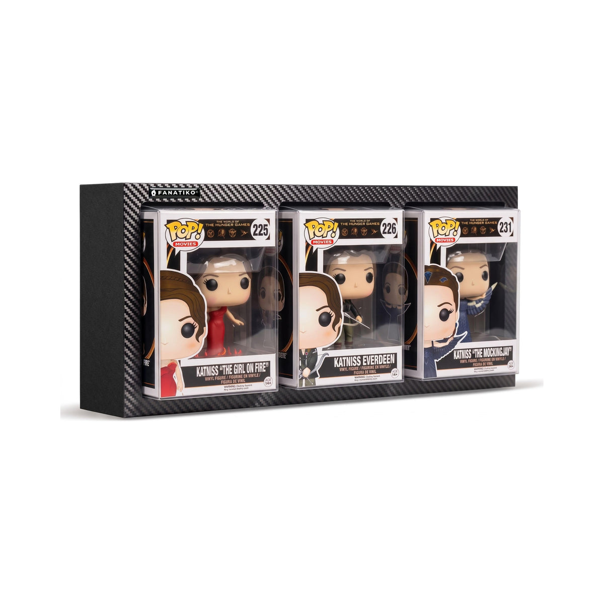 Fanatiko wall display for 3 boxed 4 inch Funko Pop figures