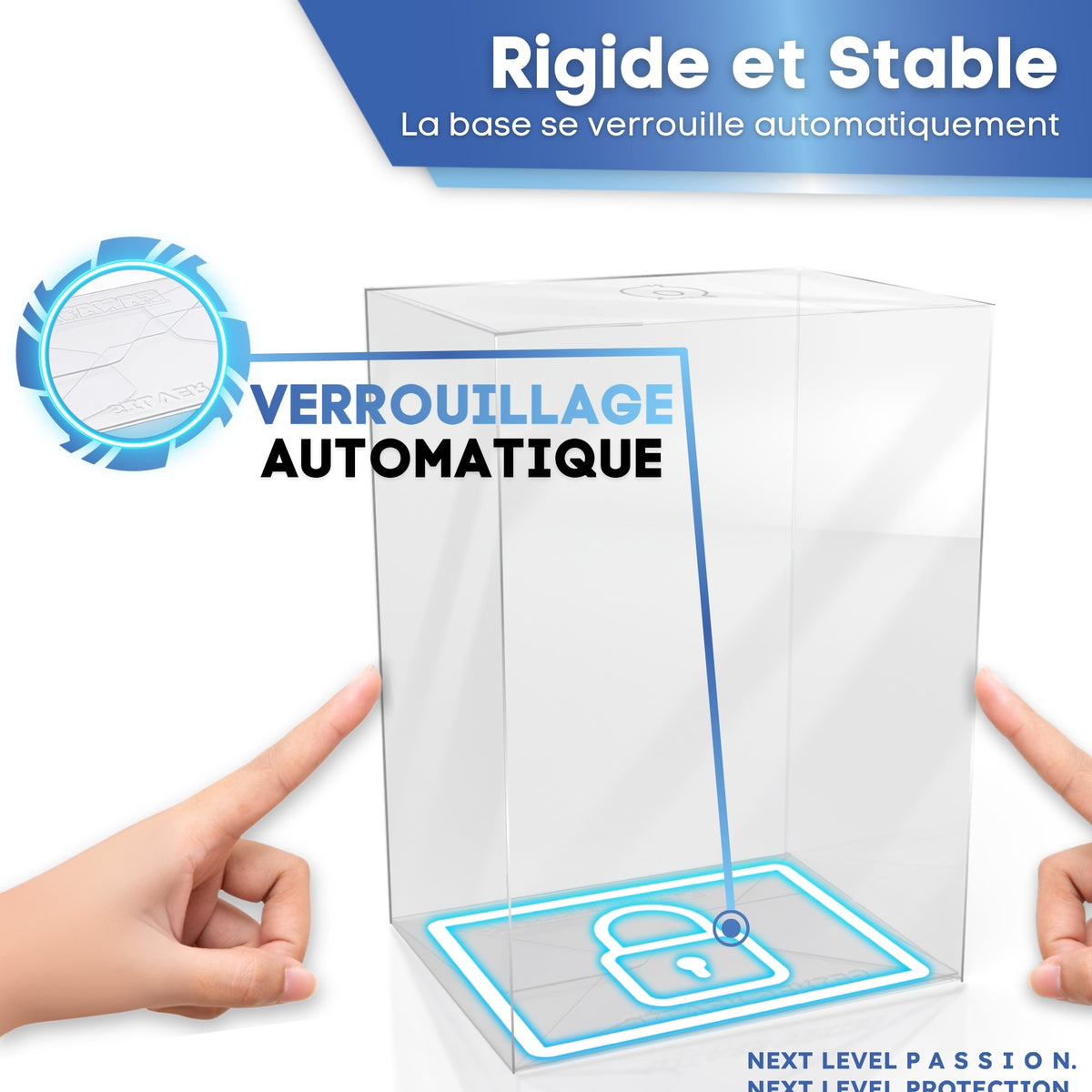 Base à verrouillage automatique : protection Funko Pop 6" rigide et stable