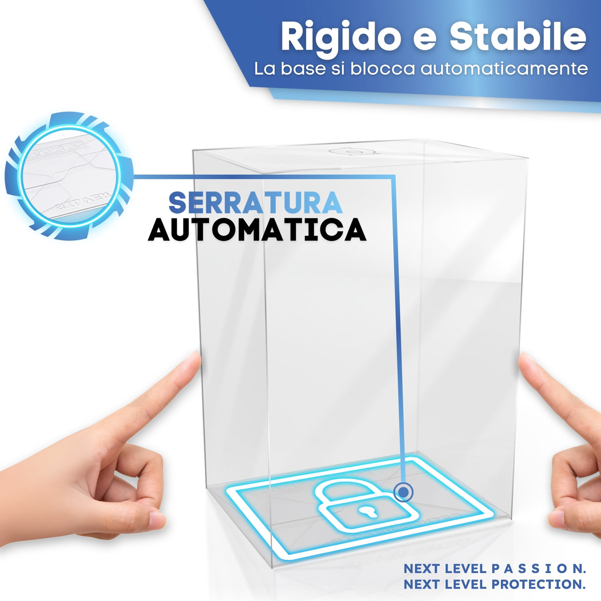 Base con blocco automatico: protezione Funko Pop 6" rigida e stabile