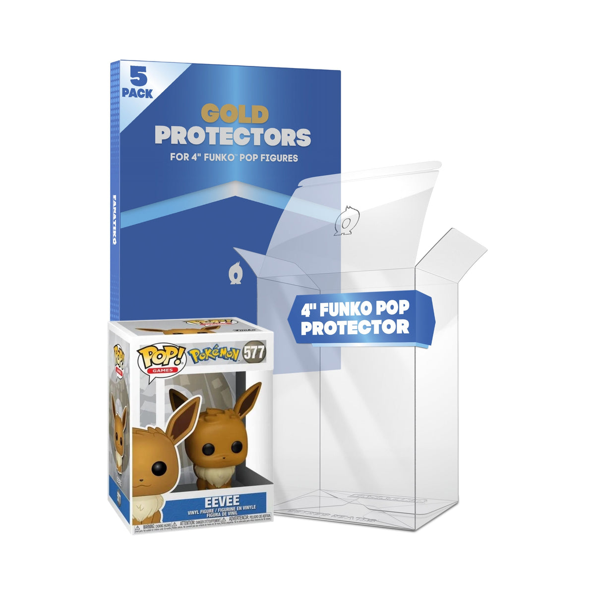 Pack of 5 GOLD SERIES protectors for 4-inch Funko Pop boxes #Pack_5