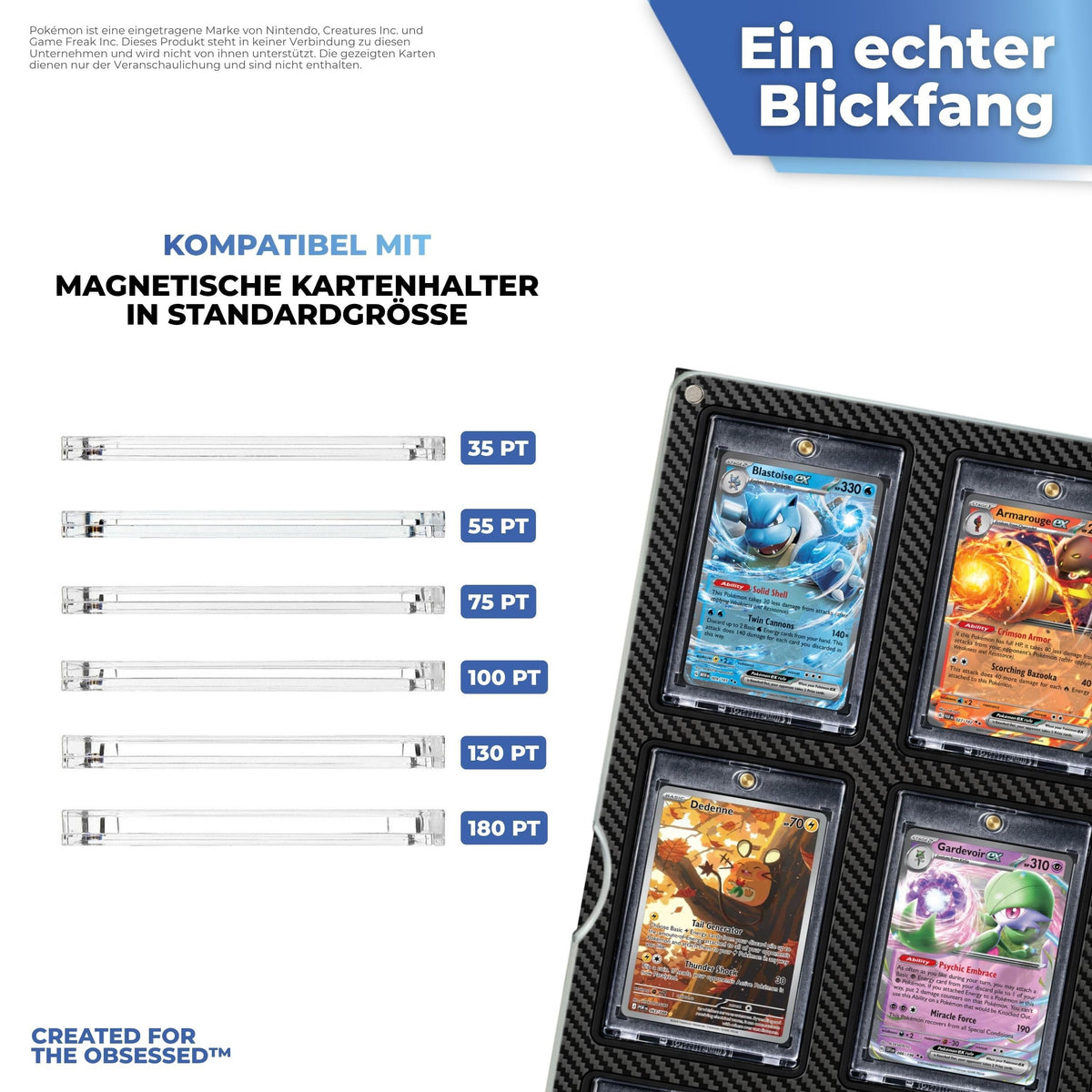 Passend für magnetische Standard-Kartenhalter von 35pt bis 180pt