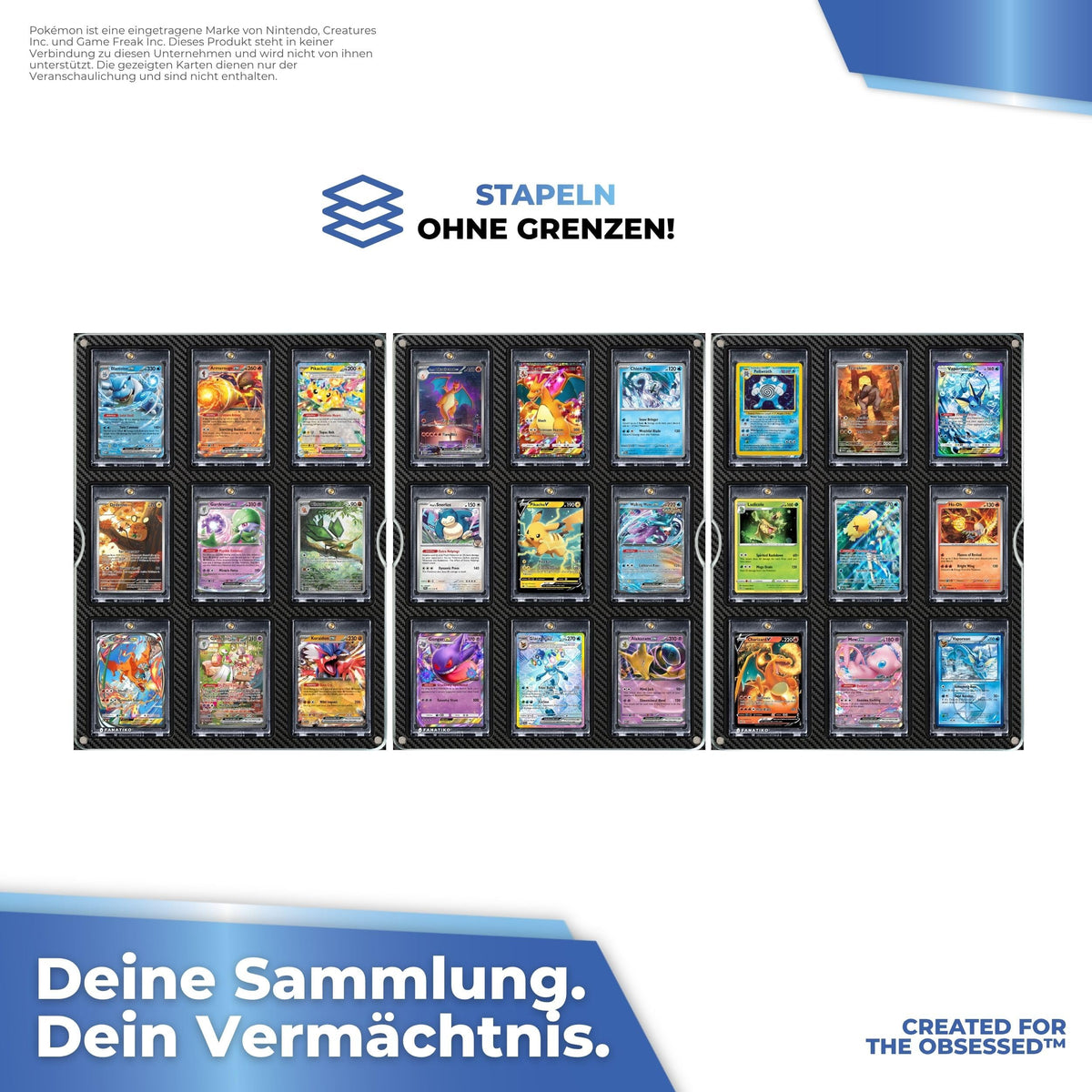 Mehrere Displays für Magnethüllen an der Wand