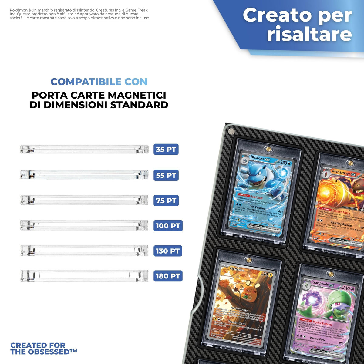 Compatibile con porta carte magnetici standard da 35pt a 180pt