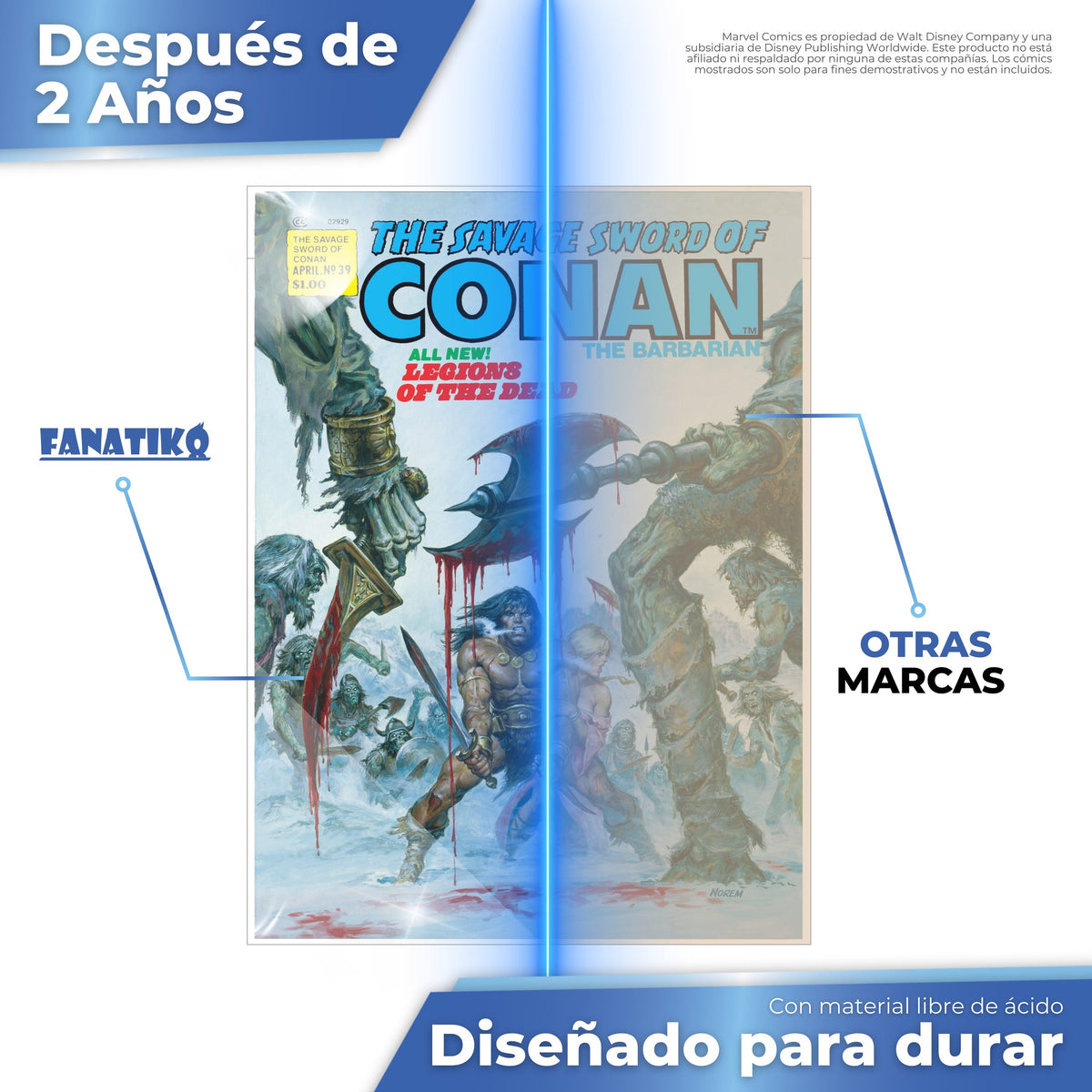 Funda Fanatiko sin ácido, transparente tras 2 años frente a otra marca