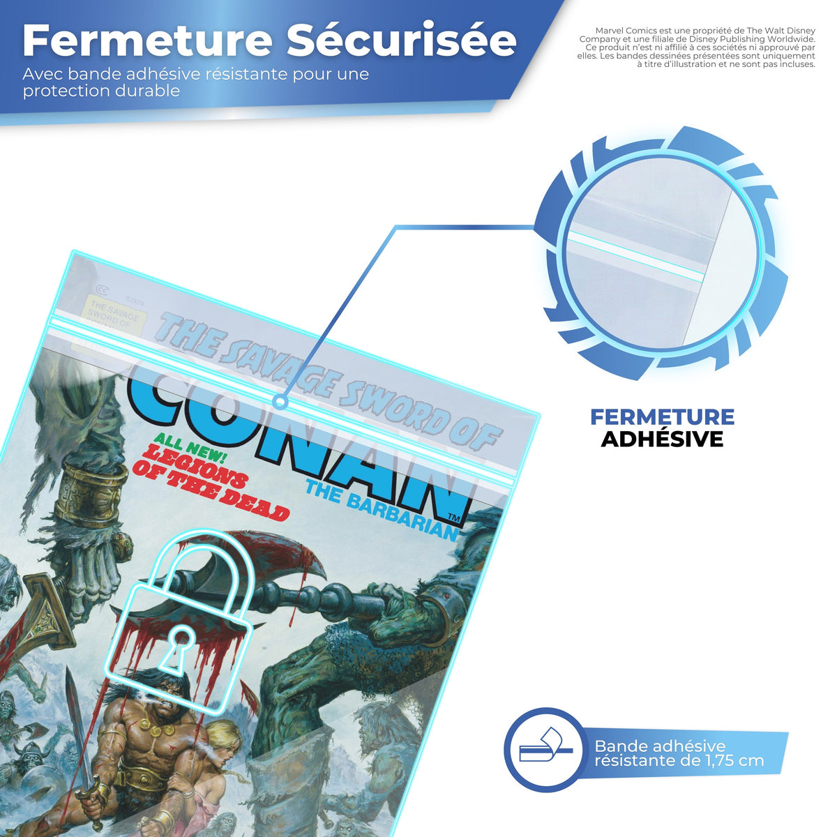 Fermeture adhésive solide pour une protection durable