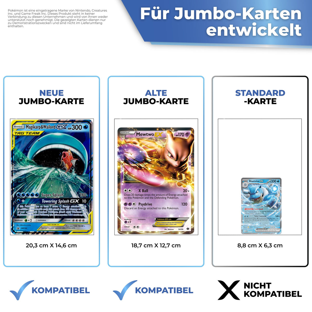 Passend für neue und alte Jumbo-Karten, nicht für Standardkarten