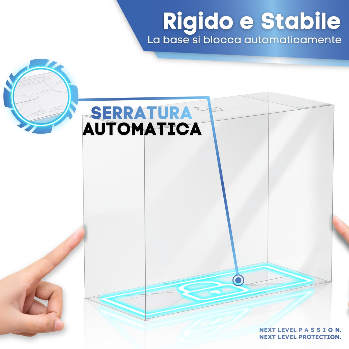 Base con blocco automatico: protezione 2-Pack rigida e stabile