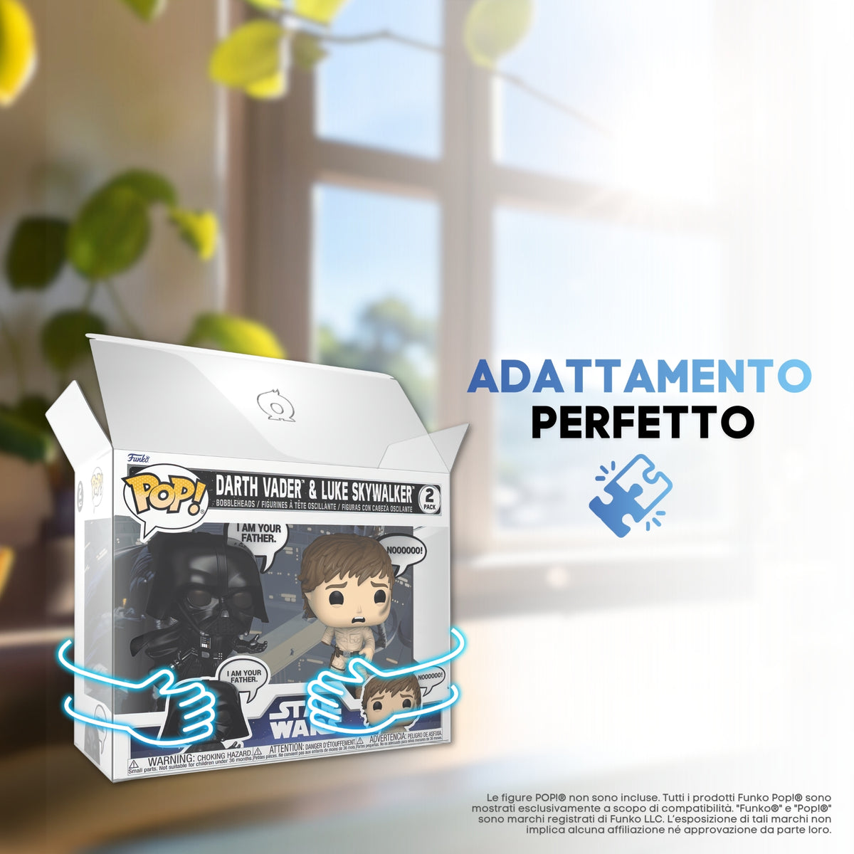 Scatola doppia Funko Pop perfettamente inserita nella protezione