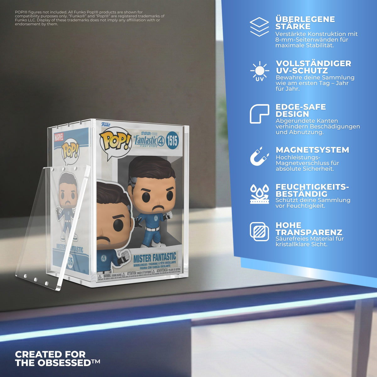 Merkmale der Funko Pop 4" Schutzhülle PLATINUM aus Acryl