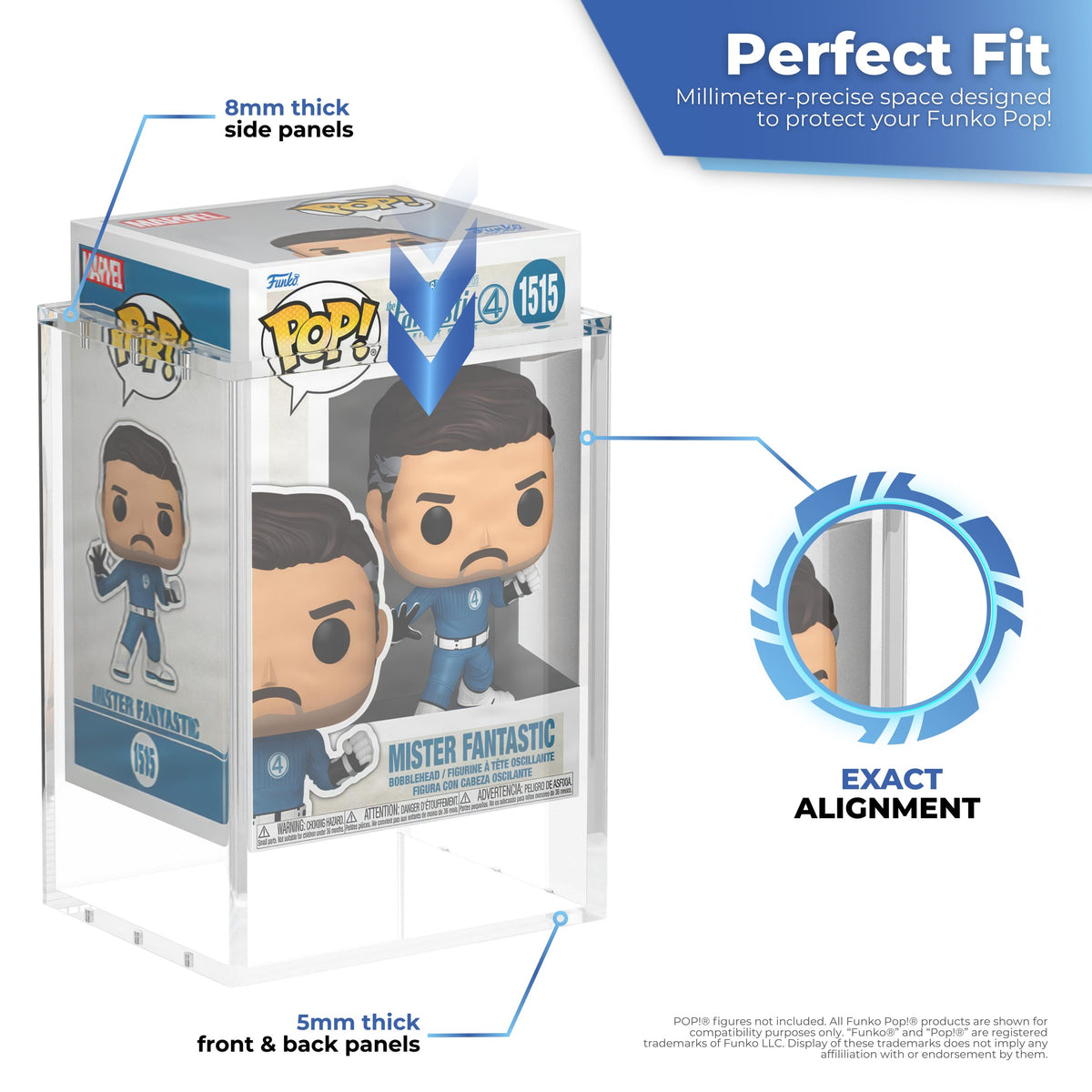 PLATINUM Funko Pop 4" protector with a perfect fit: 5 mm on the sides, 3 mm at the front