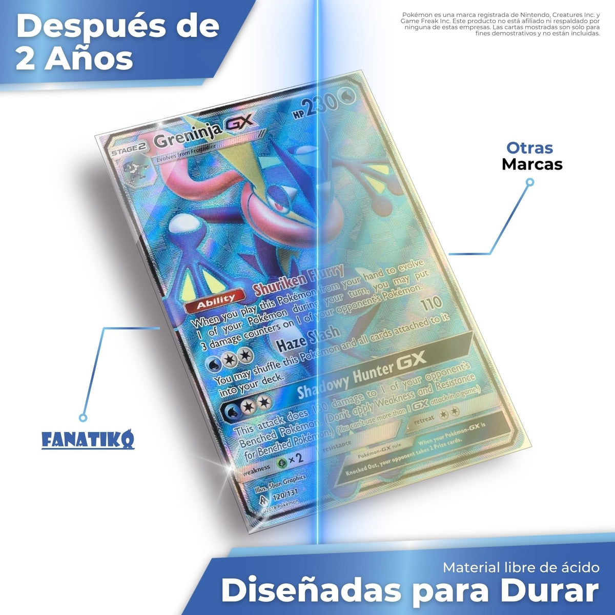 Funda Fanatiko sin ácido, transparente tras 2 años frente a otra marca