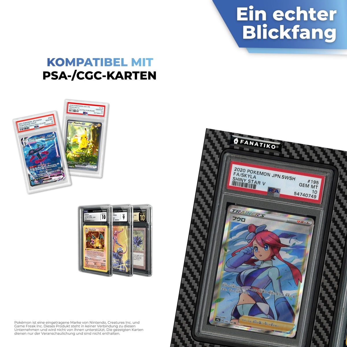 Kompatibel mit PSA und CGC Slabs