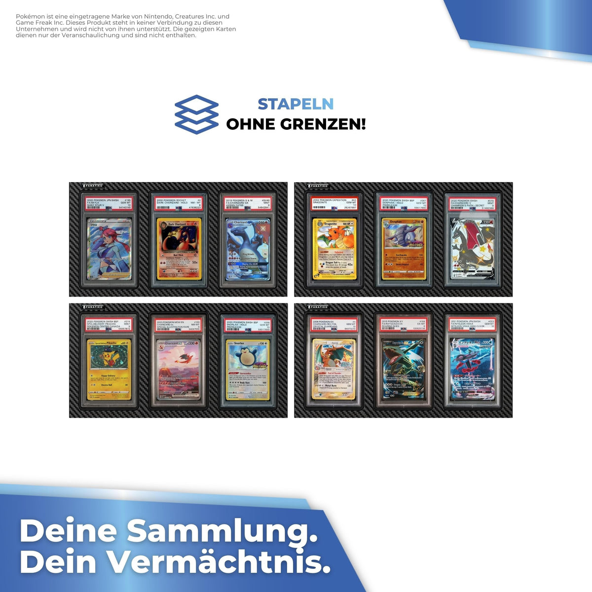 Mehrere Displays für gegradete Karten an der Wand