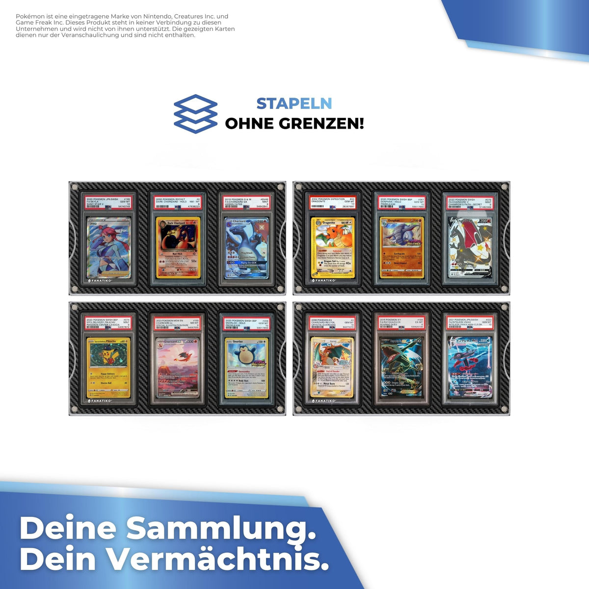 Mehrere Displays für gegradete Karten an der Wand