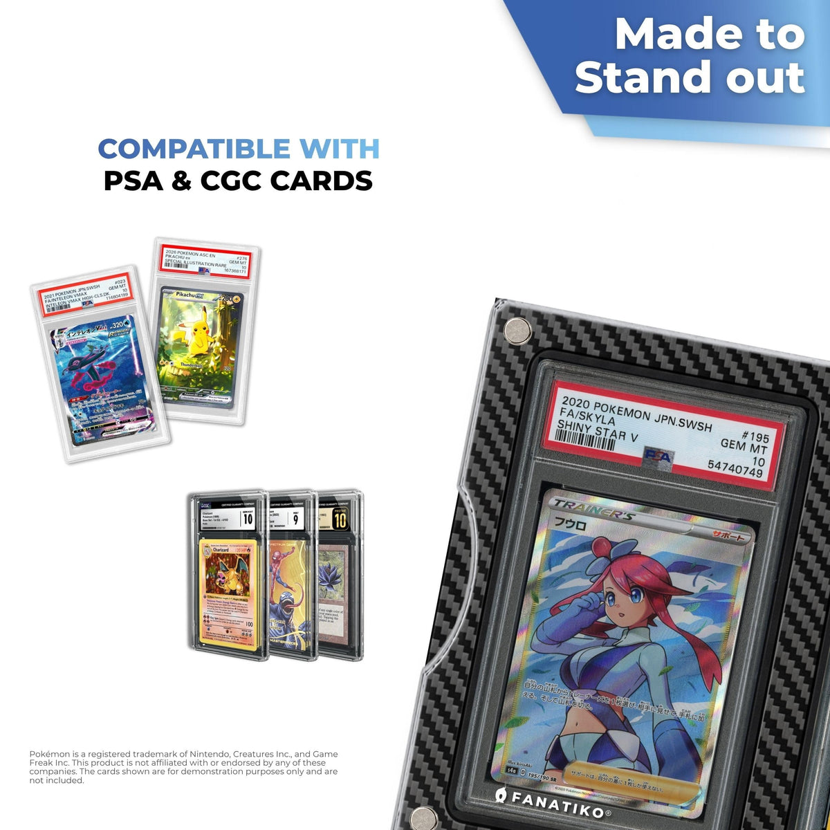 Compatible with PSA and CGC graded card slabs