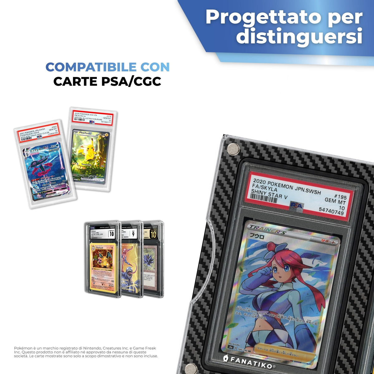 Compatibile con slab di carte gradate PSA e CGC