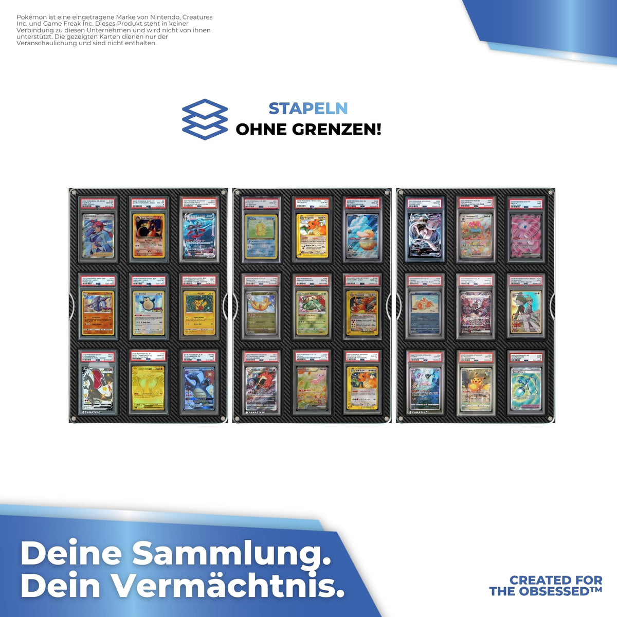 Mehrere Displays für gegradete Karten an der Wand