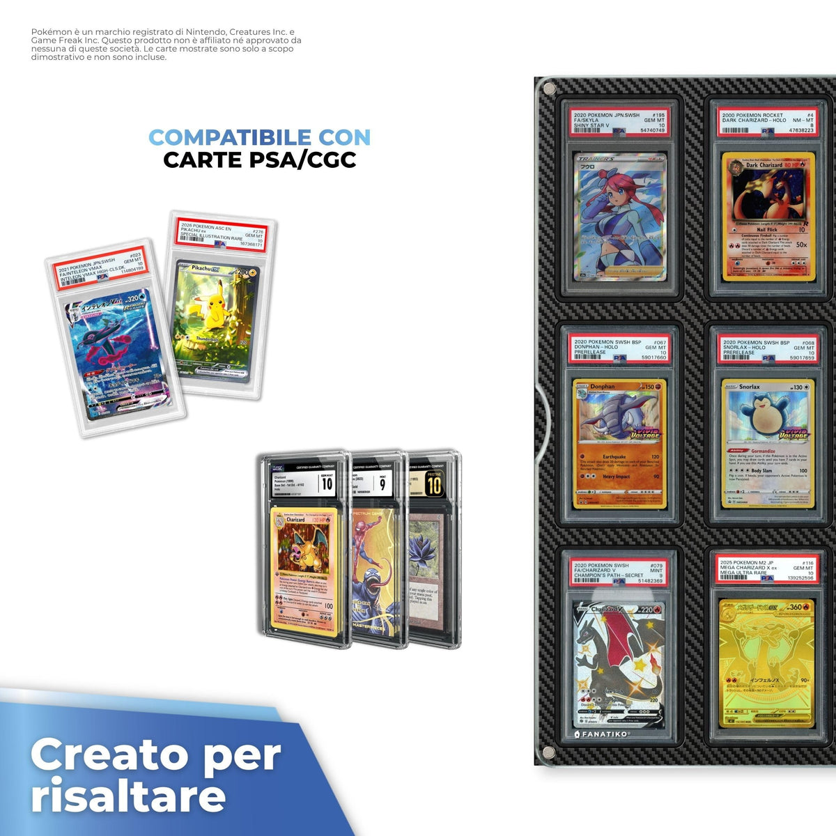 Compatibile con slab di carte gradate PSA e CGC