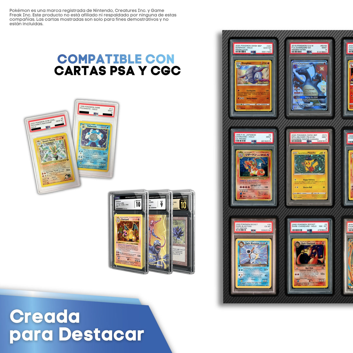 Compatible con cartas gradeadas PSA y CGC
