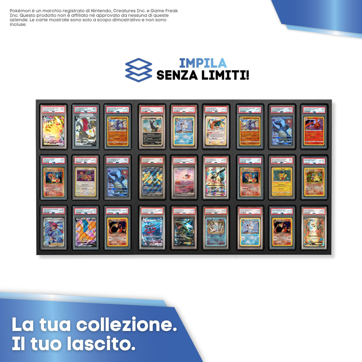 Impilabile senza limiti: più espositori a parete