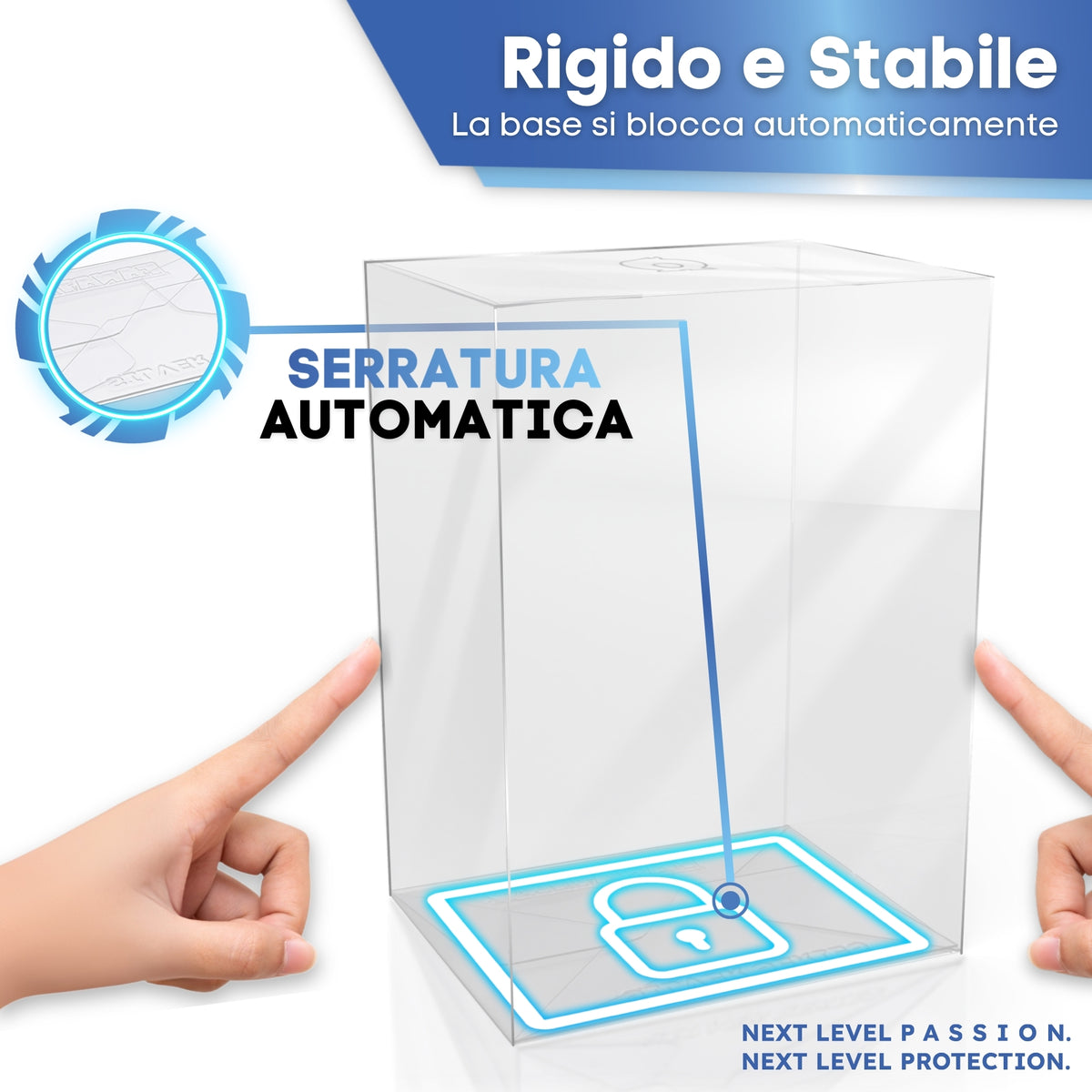 Base con blocco automatico: protezione Funko Pop rigida e stabile