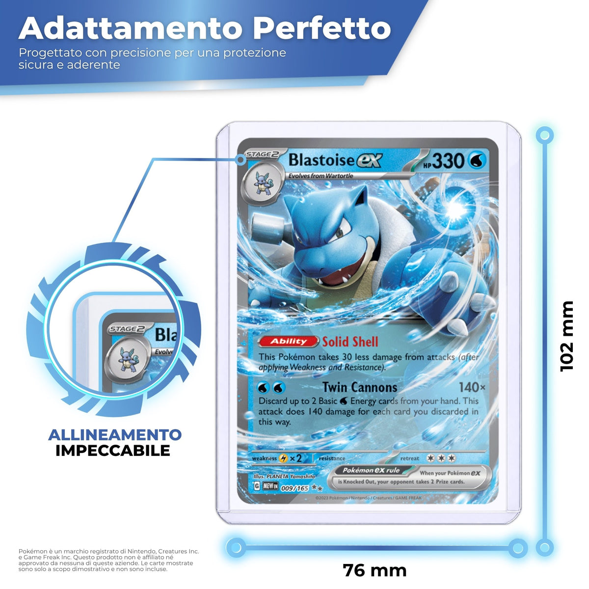 Toploader da 76 x 102 mm, vestibilità perfetta per carte standard